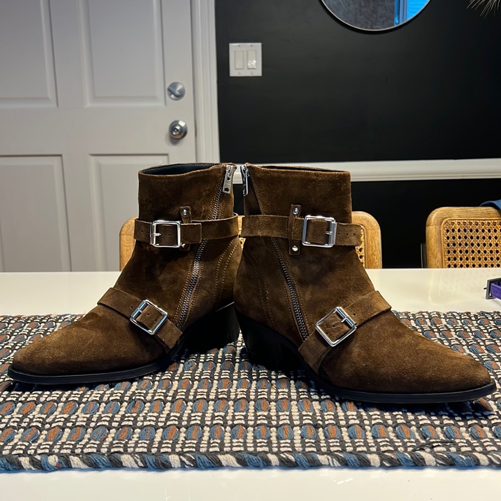 AllSaints Lior Ankle Booties - Brown Suede - Size 39